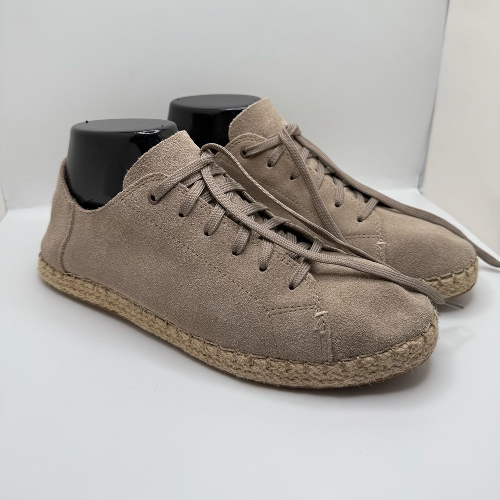 TOMS Women’s Lena Suede Espadrille Lace up Sneakers Light Taupe Sz 8